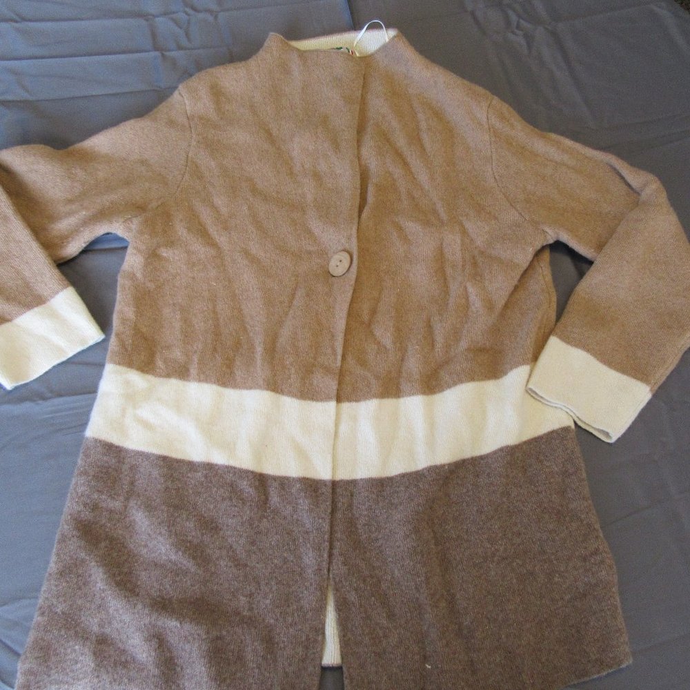 Womens A Ida Made in Italy Wool Blend Sweater Cardigan Sz L